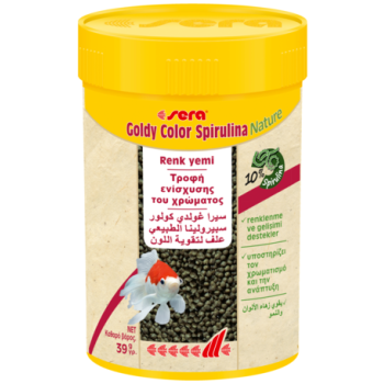 Sera goldy color spirulina natural 100ml , τροφή για χρυσόψαρα με σπιρουλίνα Sera goldy color spirulina natural 100ml , τροφή για χρυσόψαρα με σπιρουλίνα