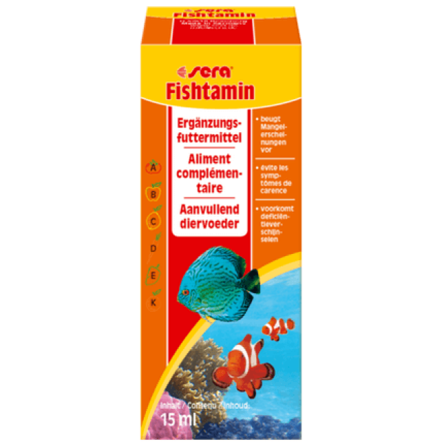 Sera fishtamin vitamins Extra βιταμίνες για περισσότερη ζωντάνια 15ml Sera fishtamin vitamins Extra βιταμίνες για περισσότερη ζωντάνια 15ml