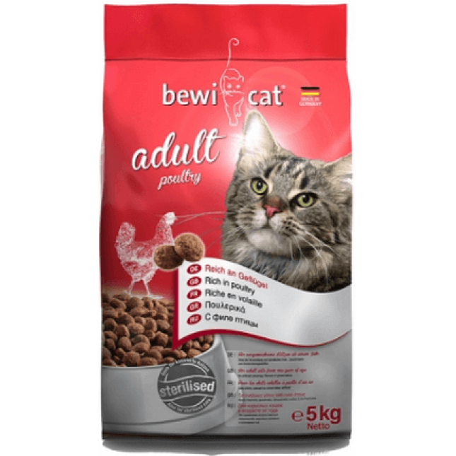 Bewi adult poultry τροφή για ενήλικες γάτες πλούσια σε πουλερικά 5kg Bewi adult poultry τροφή για ενήλικες γάτες πλούσια σε πουλερικά 5kg