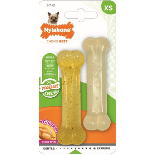 Nylabone κόκκαλο μέτριας σκληρότητας twin packs XS Nylabone κόκκαλο μέτριας σκληρότητας twin packs XS
