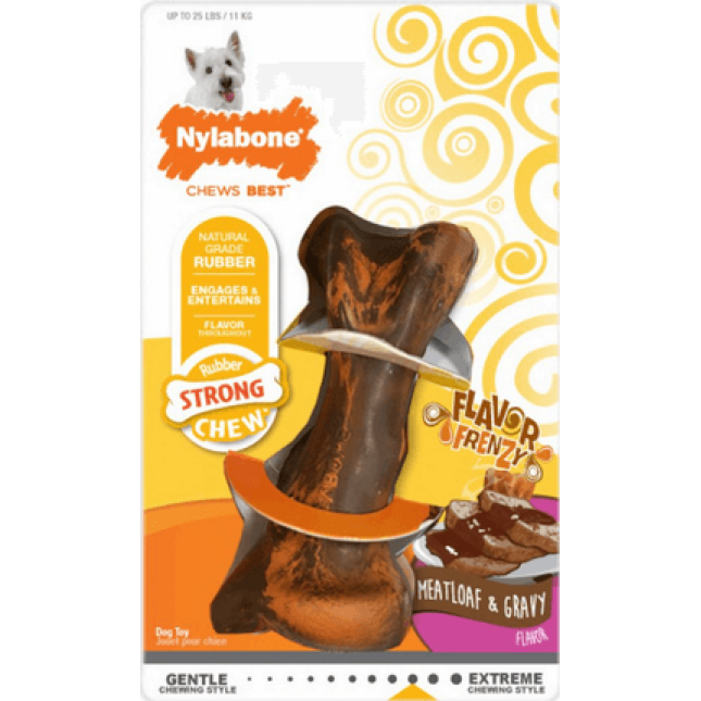 Nylabone κόκκαλο ανθεκτικό chew bone beef & gravy S