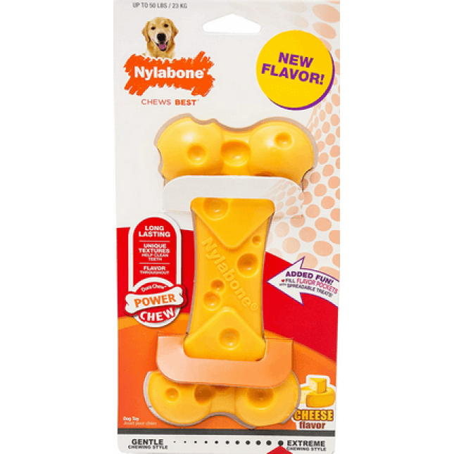 Nylabone κόκκαλο για δυνατούς μασητές cheese bone L Nylabone κόκκαλο για δυνατούς μασητές cheese bone L