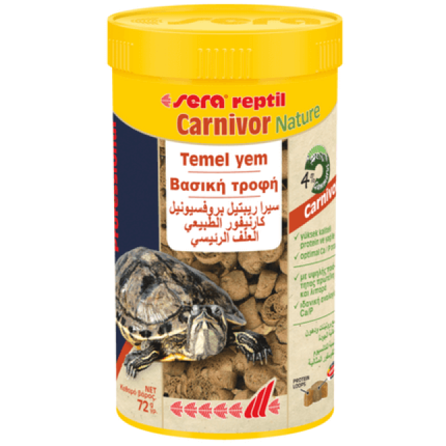 Sera reptil Professional Carnivor δίχρωμη τροφή για χελώνες νερού 250ml