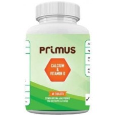 Primus Συμπλήρωμα διατροφής Calcium &Vit D, 60 δισκία Primus Συμπλήρωμα διατροφής Calcium &Vit D, 60 δισκία