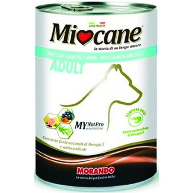 Morando Miocane Adult Pate σολομό+σιτάρι μείγμα από κατάλληλα θρεπτικά συστατικά με εξαιρετική γεύση