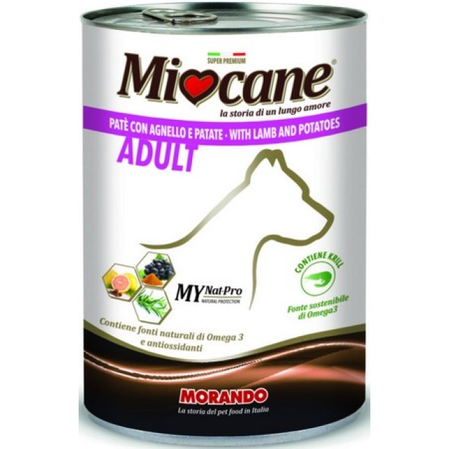 Morando Miocane Adult Pate αρνί & πατάτες χωρίς χρωστικές ή συντηρητικά 400gr Morando Miocane Adult Pate αρνί & πατάτες χωρίς χρωστικές ή συντηρητικά 400gr