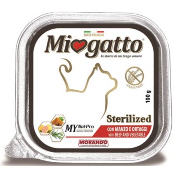 Morando Miogatto δισκάκι Adult Sterilized beef γιά στειρωμένες γάτες Morando Miogatto δισκάκι Adult Sterilized beef γιά στειρωμένες γάτες