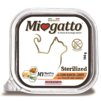 Morando Miogatto δισκάκι Adult Sterilized με κοτόπουλο & καρότα 100gr
