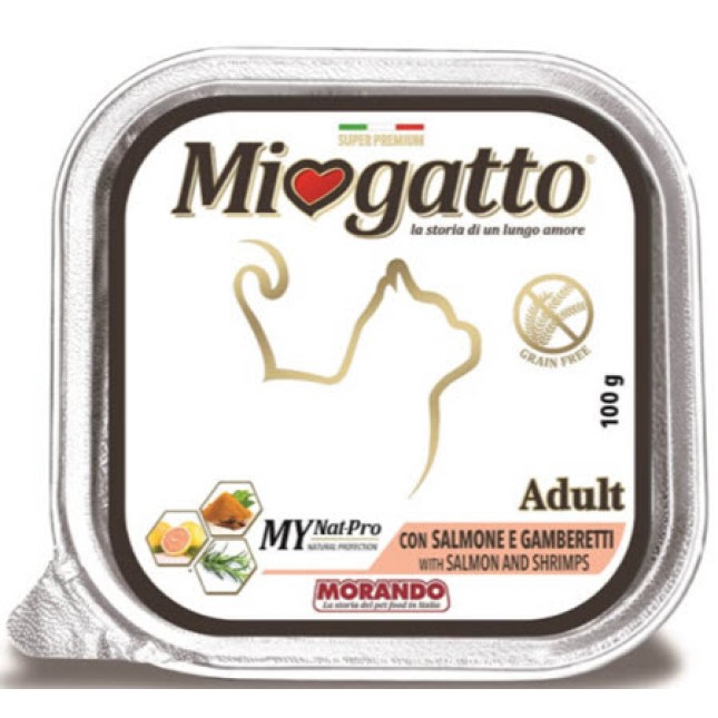 Morando Miogatto δισκάκι Adult με σολομό και γαρίδες 100gr Morando Miogatto δισκάκι Adult με σολομό και γαρίδες 100gr
