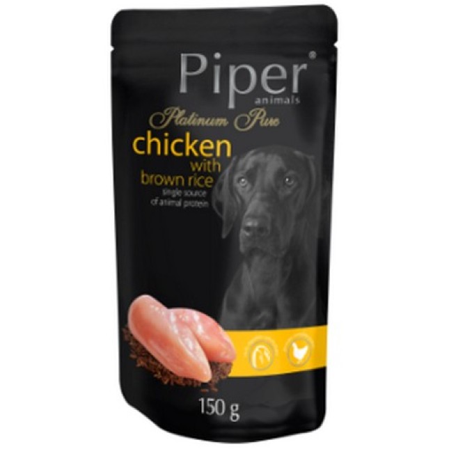 Dolina Piper Platinum Μονοπρωτεινική τροφή για ενήλικα σκυλιά με Κοτόπουλο-Καστανό Ρύζι σε φακελάκι