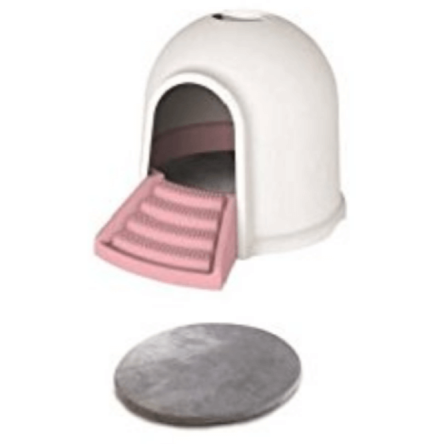 M-pets igloo τουαλέτα ή σπιτάκι 2 in 1 λευκό-ρόζ 45,7x59,7x43,2cm