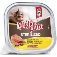 Morando Migliorgatto Τροφή για στειρωμένες γάτες  με κοτόπουλο & προσούτο 100gr