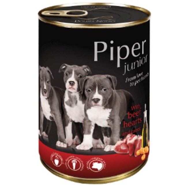 Dolina Piper Junior υγιεινή τροφή για κουτάβια με καρδιά βοδινού & καρότο 400gr