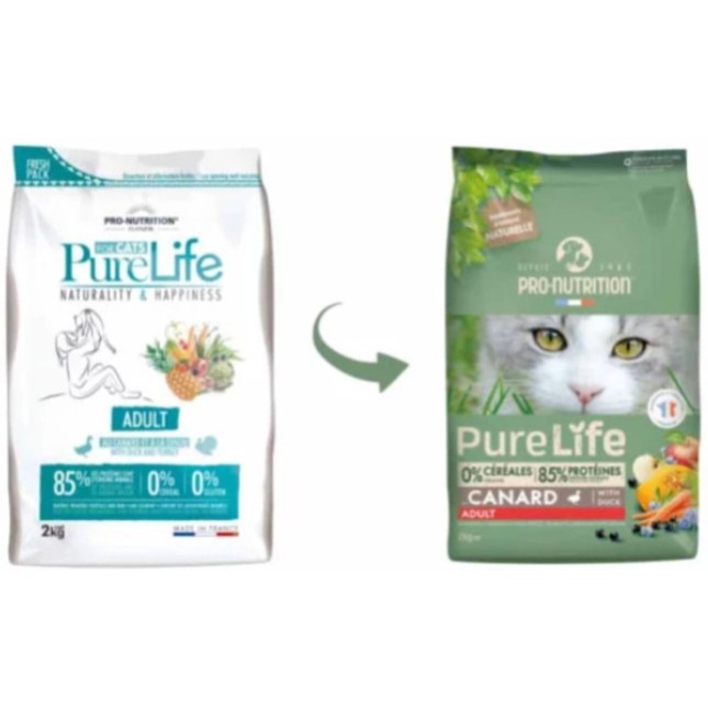 Pro-nutrition flatazor pure life πλήρης τροφή για ενήλικες γάτες με πάπια 2kg Pro-nutrition flatazor pure life πλήρης τροφή για ενήλικες γάτες με πάπια 2kg