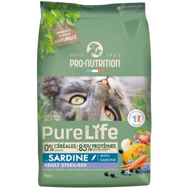 Pro-nutrition flatazor pure life πλήρης τροφή για στειρωμένες ενήλικες γάτες με σαρδέλα 2kg Pro-nutrition flatazor pure life πλήρης τροφή για στειρωμένες ενήλικες γάτες με σαρδέλα 2kg
