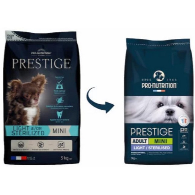 Pro-nutrition flatazor prestige για υπέρβαρα&στειρωμένα μικρόσωμα σκυλιά 3kg +2  Dentastix 3τμχ Δώρο