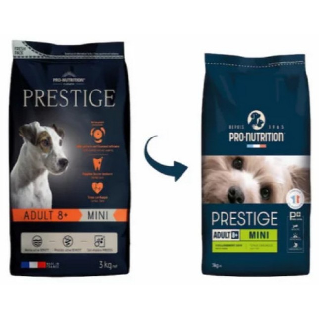 Pro-nutrition flatazor prestige για ενήλικα μικρόσωμα σκυλιά άνω των 8ετών 3kg+2 Dentastix 3τμχ Δώρο