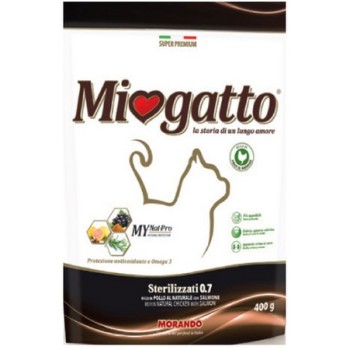 Morando Μiogatto πλήρης τροφή για στειρωμένες γάτες 400gr Morando Μiogatto πλήρης τροφή για στειρωμένες γάτες 400gr