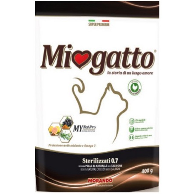 Morando Μiogatto πλήρης τροφή για στειρωμένες γάτες  400gr