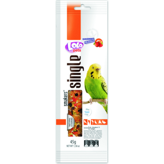 Lolo pets smakers παπαγαλάκι με weekend style με φρούτα 45g Lolo pets smakers παπαγαλάκι με weekend style με φρούτα 45g