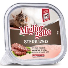 Morando Migliorgatto Τροφή για στειρωμένες γάτες με σολομός & ρύζι 100gr