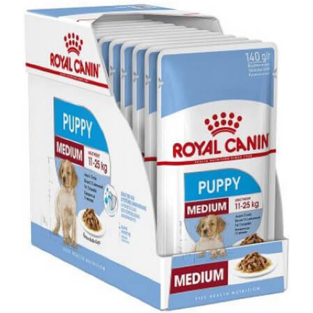 Royal Canin πλ.τροφή Size Health Nutrition Wet medium puppy 10x140gr