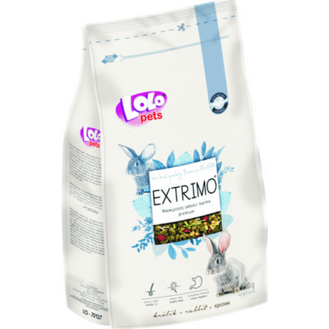 Lolo pets extrimo πλήρης τροφή για κουνέλι 750gr Lolo pets extrimo πλήρης τροφή για κουνέλι 750gr
