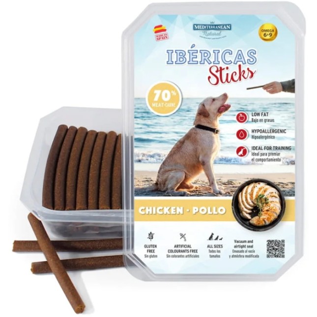 Mediterranean Ημίυγρα sticks Ibericas σε ταπεράκι με κοτόπουλο 27τ,350g Mediterranean Ημίυγρα sticks Ibericas σε ταπεράκι με κοτόπουλο 27τ,350g