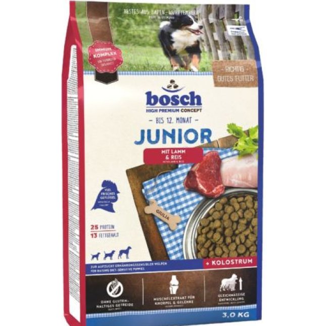 Βosch junior medium αρνί με ρύζι 3Kg Βosch junior medium αρνί με ρύζι 3Kg