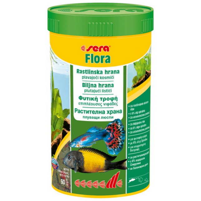 Sera Flora,για όλα τα φυτοφάγα ψάρια που τρέφονται στην επιφάνεια 100ml Sera Flora,για όλα τα φυτοφάγα ψάρια που τρέφονται στην επιφάνεια 100ml