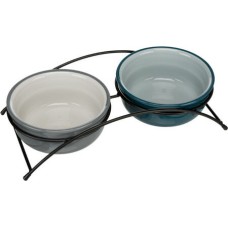 Trixie σετ πιάτων eat on feet (2) x 0.25l / 13cm petrol /γκρι