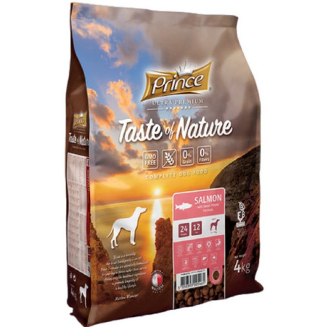 Prince Taste of Nature Πλήρης ξηρά τροφή για για ενήλικους σκύλους με σολομό