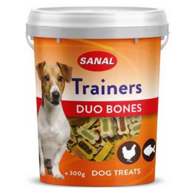 Sanal dog trainer Duo Bones μαλακό σνακ με κοτόπουλο & σολομό ιδανικό για επιβράβευση Sanal dog trainer Duo Bones μαλακό σνακ με κοτόπουλο & σολομό ιδανικό για επιβράβευση