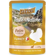 Prince Paleo τροφή σκύλου φακελάκι γαλοπούλα/καρότα 375g