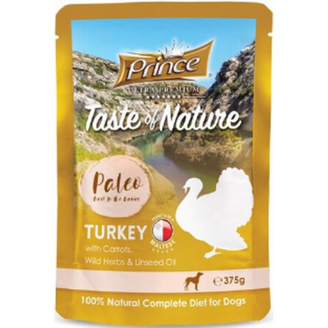 Prince Paleo τροφή σκύλου φακελάκι γαλοπούλα/καρότα 375g Prince Paleo τροφή σκύλου φακελάκι γαλοπούλα/καρότα 375g
