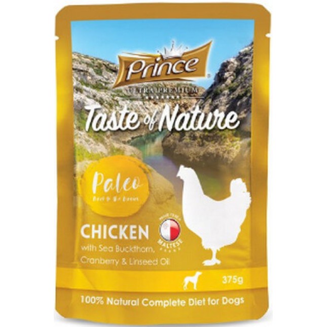 Prince Paleo τροφή σκύλου φακελάκι κοτόπουλο 375g