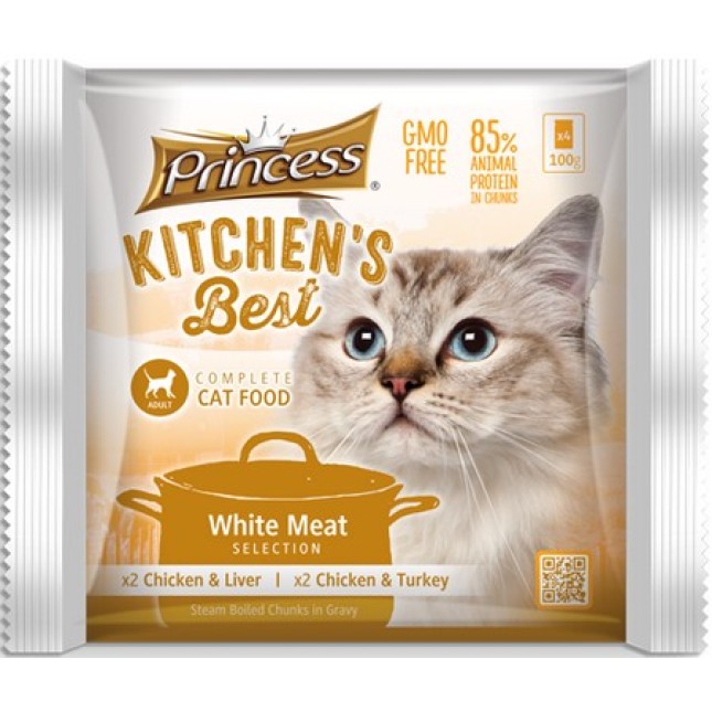 Princess kitchen's best cat 4 φακελάκια κοτόπουλο, γαλοπούλα 4x100g Princess kitchen's best cat 4 φακελάκια κοτόπουλο, γαλοπούλα 4x100g