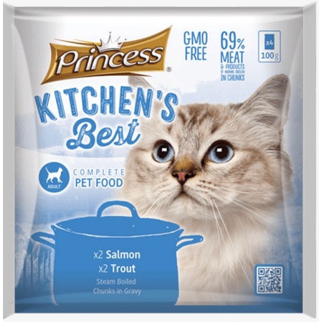 Princess kitchen's best cat 4 φακελάκια σολομός, πέστροφα 4x100g