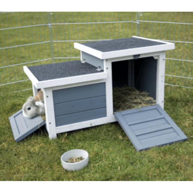 Trixie κλουβί Natura για μικρά ζώα με 2 εισόδους για μεγάλους εξωτερικούς χώρους άσπρο/γκρι
