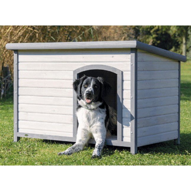 Trixie ξύλινο σπίτι σκύλου natura με επίπεδη οροφή γκρι