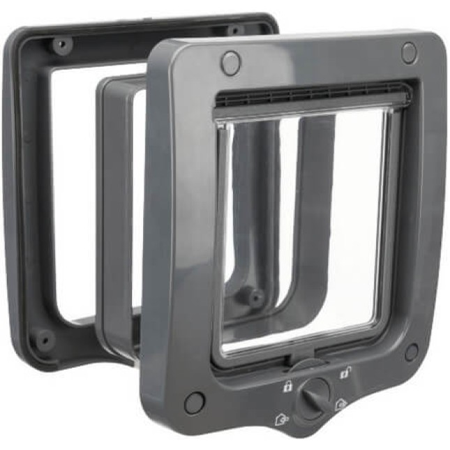 Trixie πόρτα γάτας 4-way με τούνελ 20x22cm γκρι Trixie πόρτα γάτας 4-way με τούνελ 20x22cm γκρι
