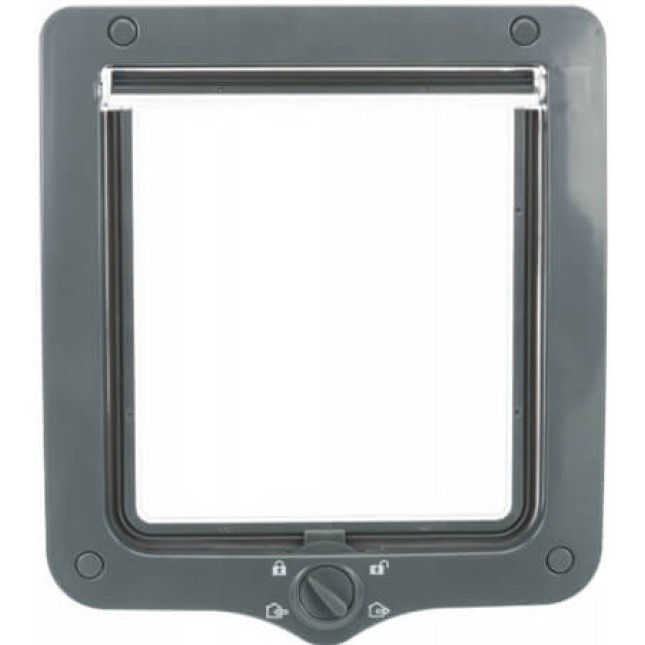Trixie πόρτα γάτας 4-way με τούνελ xl 24x28cm γκρι Trixie πόρτα γάτας 4-way με τούνελ xl 24x28cm γκρι