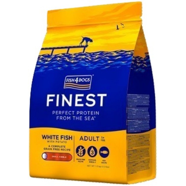 Fish4Dogs λευκό ψάρι ωκεανού για ενήλικους σκύλους 1.5kg Fish4Dogs λευκό ψάρι ωκεανού για ενήλικους σκύλους 1.5kg