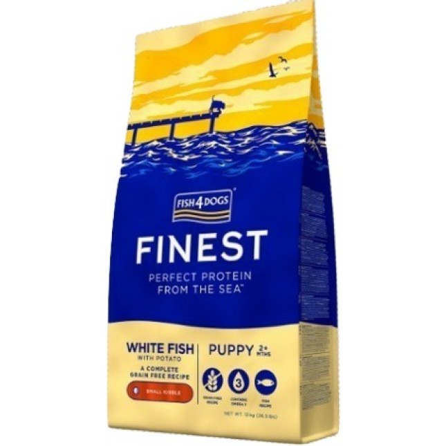 Fish4Dogs λευκό ψάρι ωκεανού για κουτάβια 12kg Fish4Dogs λευκό ψάρι ωκεανού για κουτάβια 12kg