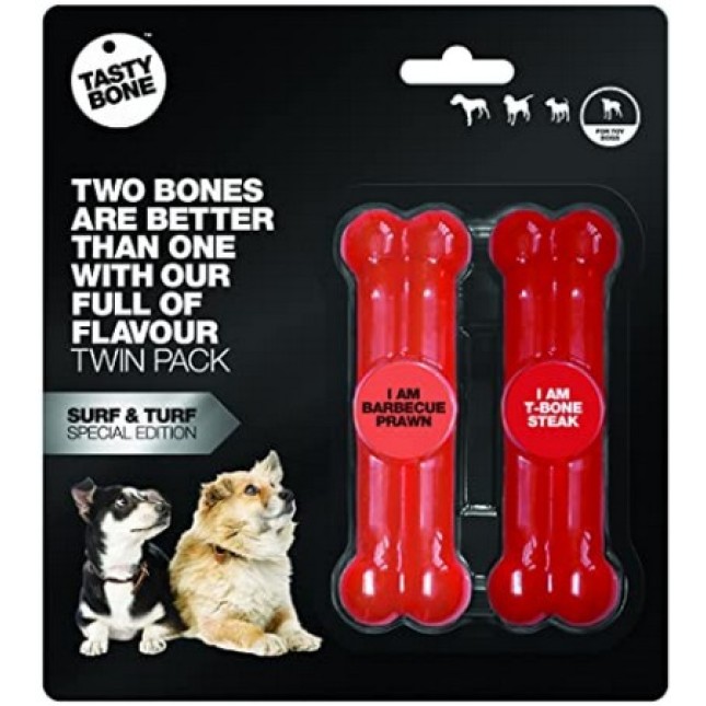 Tastybone toy Κόκαλα με γεύσεις γαρύφαλλο & μπριζόλα 13x2.5cm
