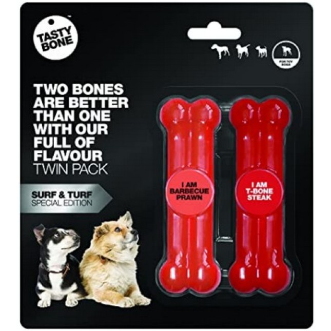 Tastybone toy Κόκαλα με γεύσεις γαρύφαλλο & μπριζόλα για υγιή ούλα και γερά δόντια