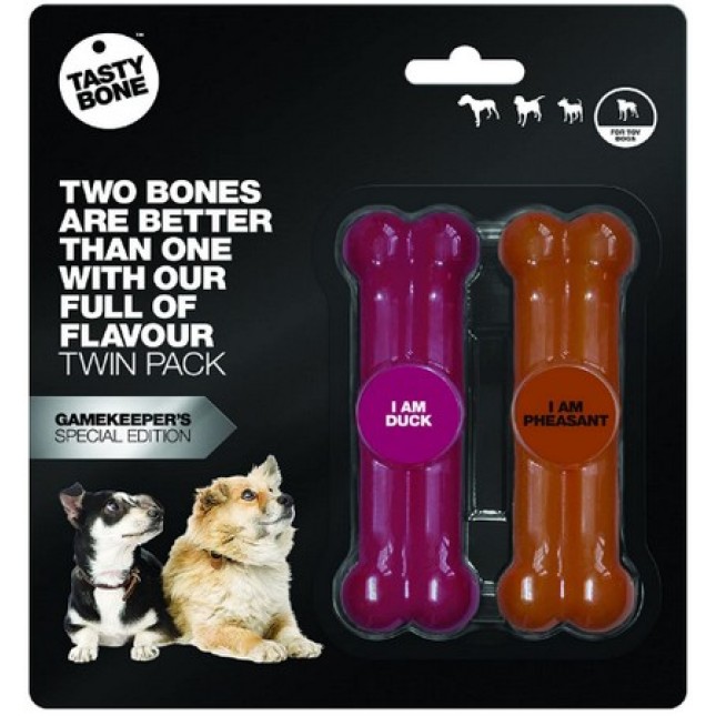 Tastybone toy Κόκαλα με γεύσεις πάπιας & φασιανού για υγιή ούλα και γερά δόντια