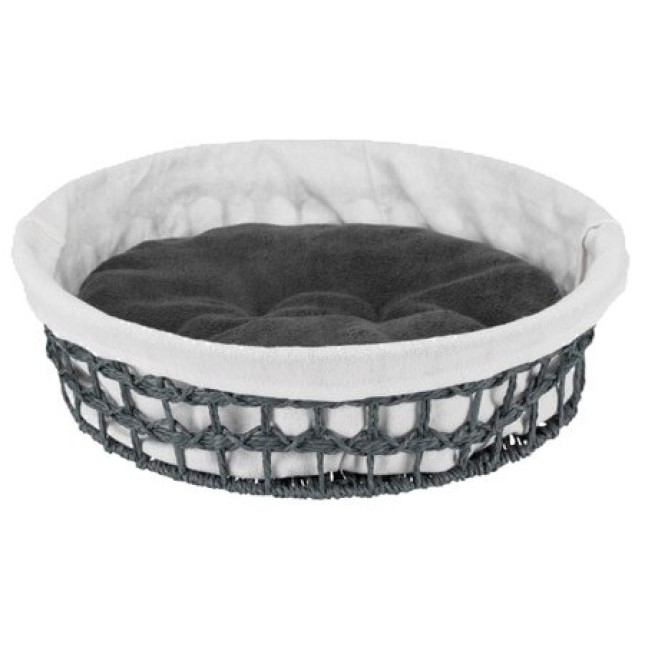 Τrixie καλάθα Feira από χάρτινο νήμα 45cm με βαμβακερό κάλυμμα σκούρο γκρι Τrixie καλάθα Feira από χάρτινο νήμα 45cm με βαμβακερό κάλυμμα σκούρο γκρι