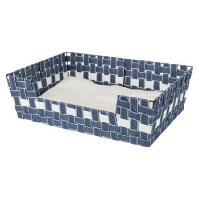 Trixie καλάθι Elvar 50x35cm με βαμβακερό κάλυμμα μπλε/άσπρο Trixie καλάθι Elvar 50x35cm με βαμβακερό κάλυμμα μπλε/άσπρο
