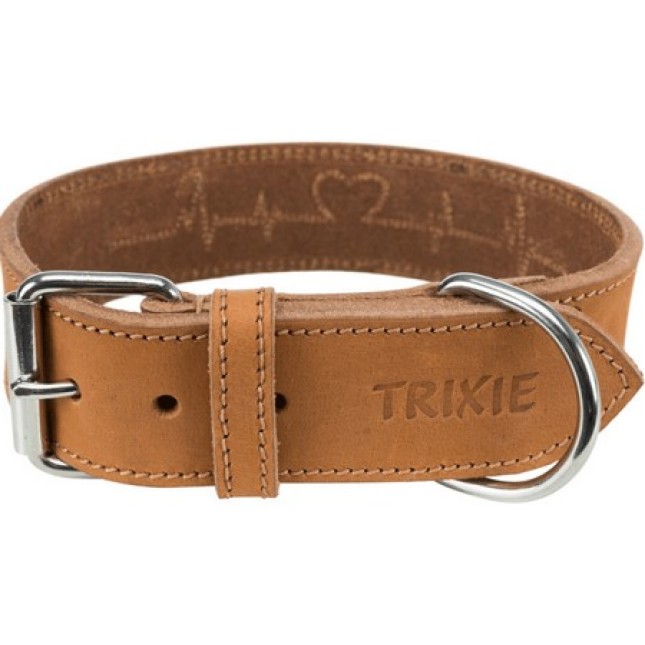 Trixie περιλαίμιο rustic heartbeat με παχύ δέρμα l 47-55cm/40mm Trixie περιλαίμιο rustic heartbeat με παχύ δέρμα l 47-55cm/40mm